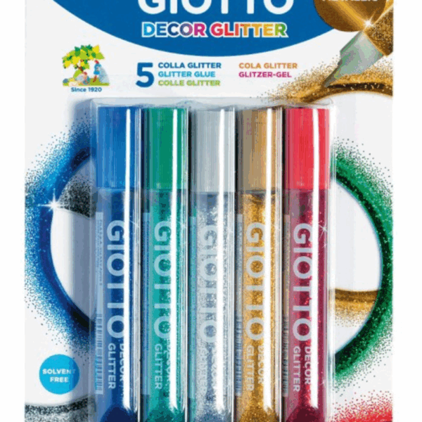 Colla Glitter Metallizzata Giotto - Set 5 tubi da 10.5 ml